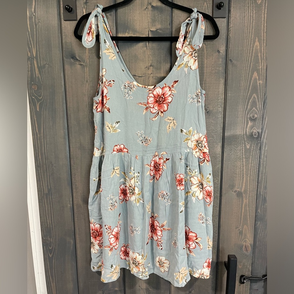 Hem & Thread mint floral tie shoulder mini dress Sz S NWT - Picture 5 of 9